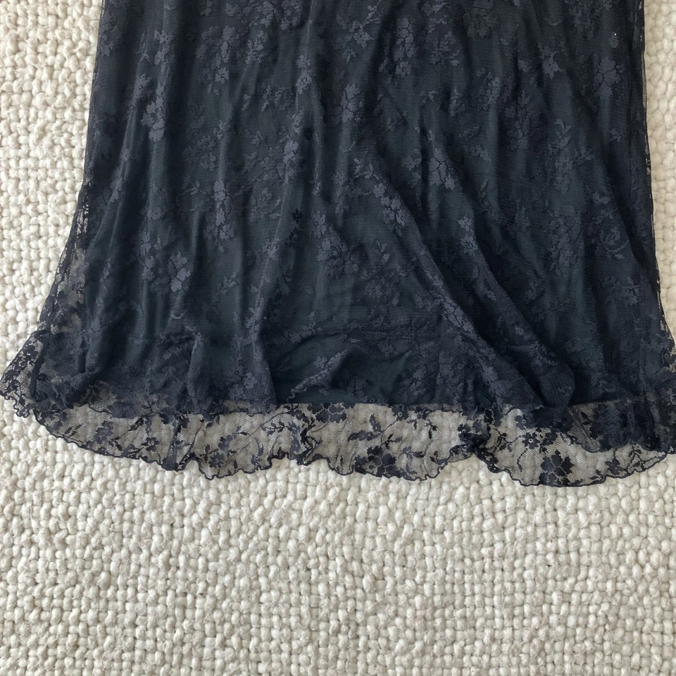 De Colección Falda Mossimo 1X Falda Negra Superpuesta de Encaje Sin Mangas Bruja Capricho Años 90 Y2K Foto 4 de 4