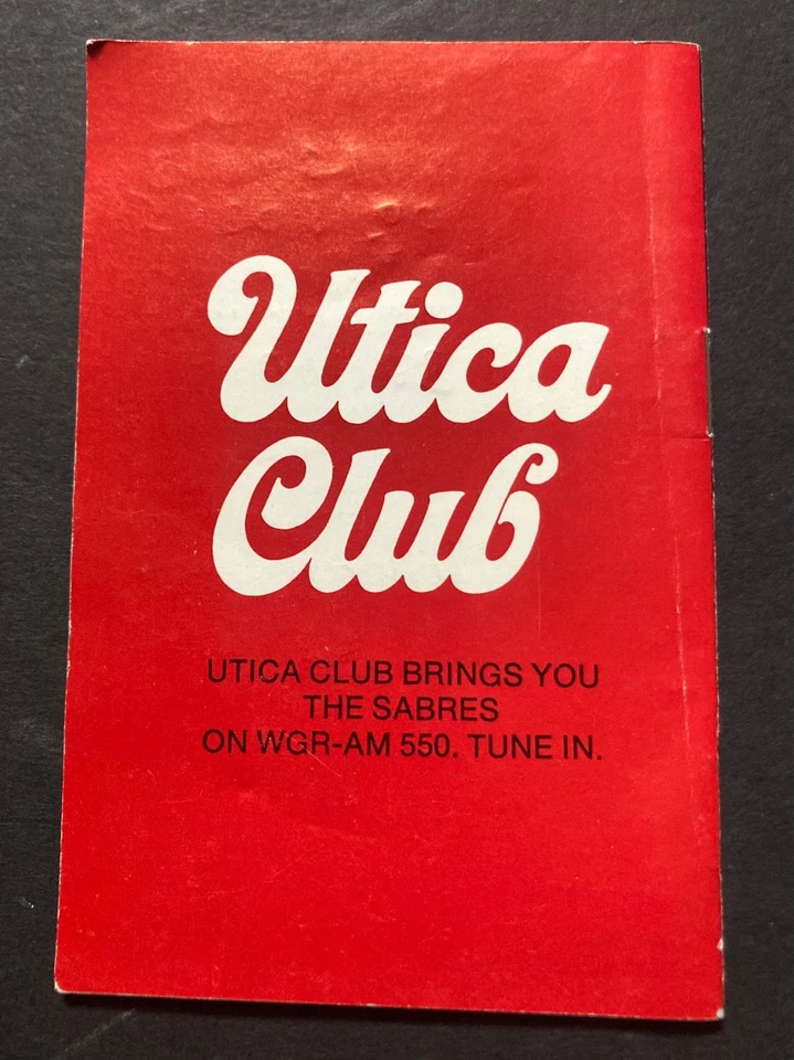 Calendario y tarjeta de puntuación de bolsillo Buffalo Sabres 1972-73 vintage Foto 2 de 4