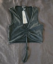 Tally Weijl Washed Out grigio camicia senza maniche G S Washed Out Grey top senza maniche S