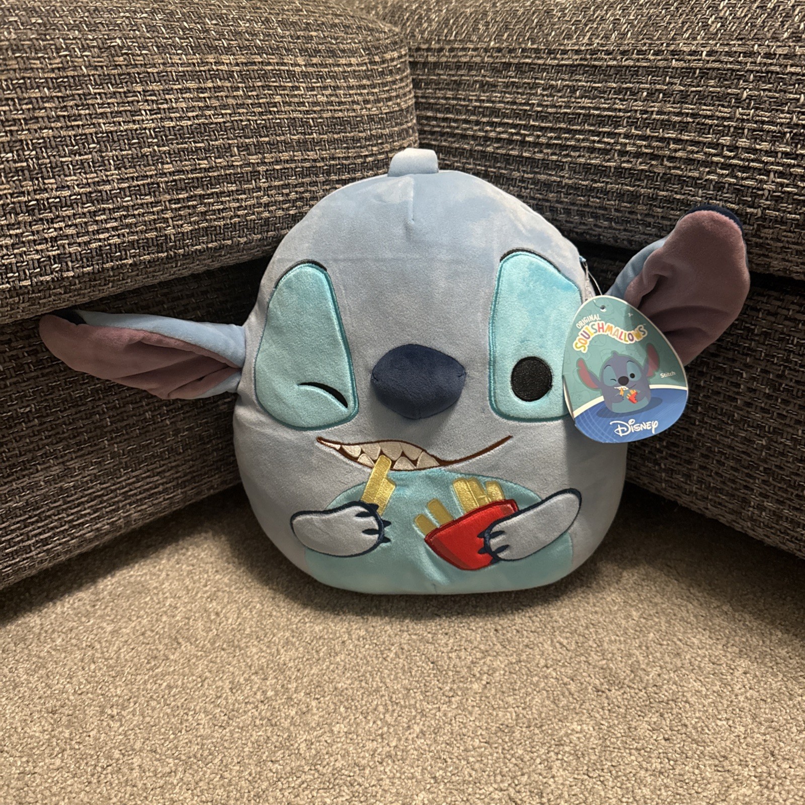 Official Stitch Squishmallow With French Fries Disney 8"" Plush Soft Toy BNWT