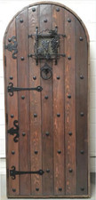 Rustic reclaimed lumber arch top door solid wood storybook speakeasy custom
