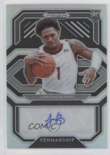 2021-22 Panini Prizm Draft Picks College Penmanship Silver Jordan Burns Auto n7r