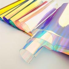 1pc Clear Transparent PVC Holographic DIY Craft Multicolor Fabric Vinyl Film New