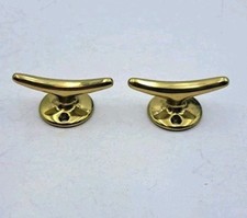 Small Brass Boat Cleats, Vintage Marine Hardware – Lot of 2 Nautical
