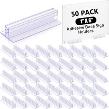 50 Pcs 1"x6" Sign Holder Adhesive Base Multiple Uses for Counters, Warehouses
