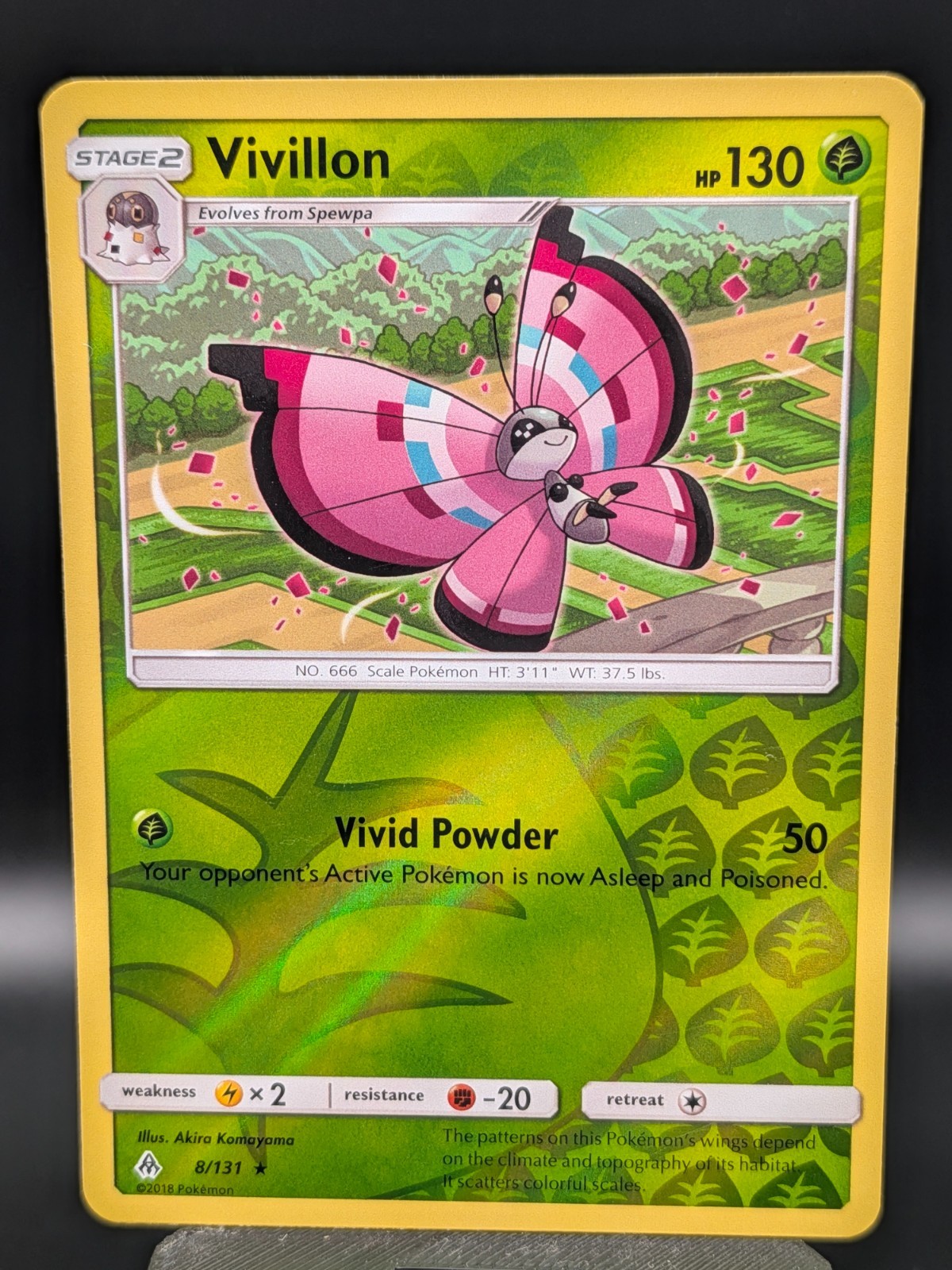 VIVILLON 8/131 FORBIDDEN LIGHT POKEMON REVERSE HOLO RARE NM