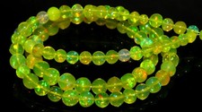 Ethiopian Opal Beads 4-5mm 8" Strand Green Round Gemstone Loose Beads