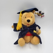 New Disney Grad Nite Graduation Winnie Pooh Beanbag Plush Bear Mouseketoys 7  