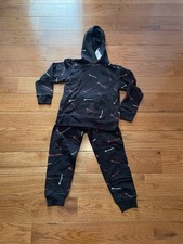 Champion Kids Sweatsuit Outfit Size Small Black/ Red/White Logo Brand New NWT