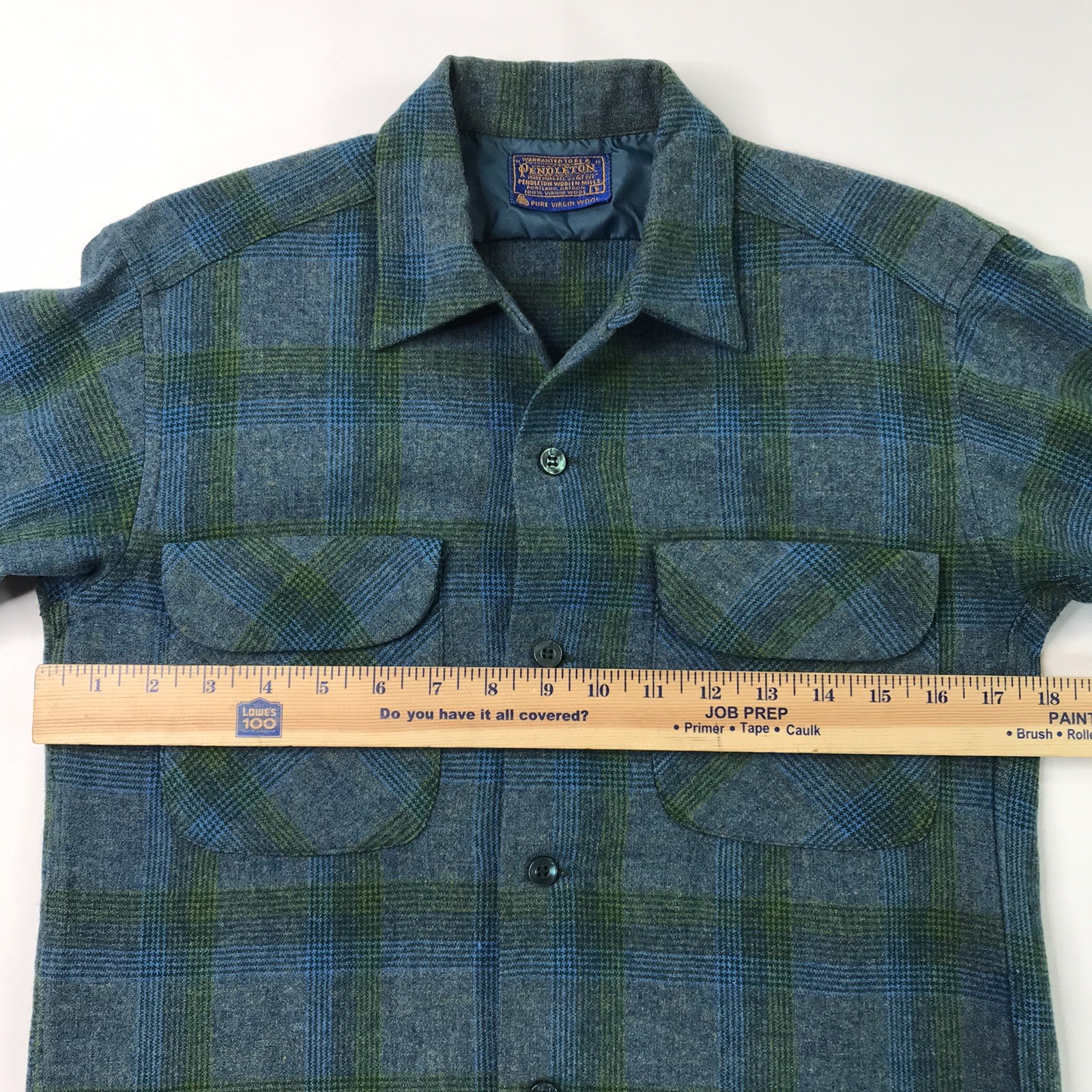 Vtg 50s 60s Pendleton Loop Collar Rockabilly Plai… - image 10