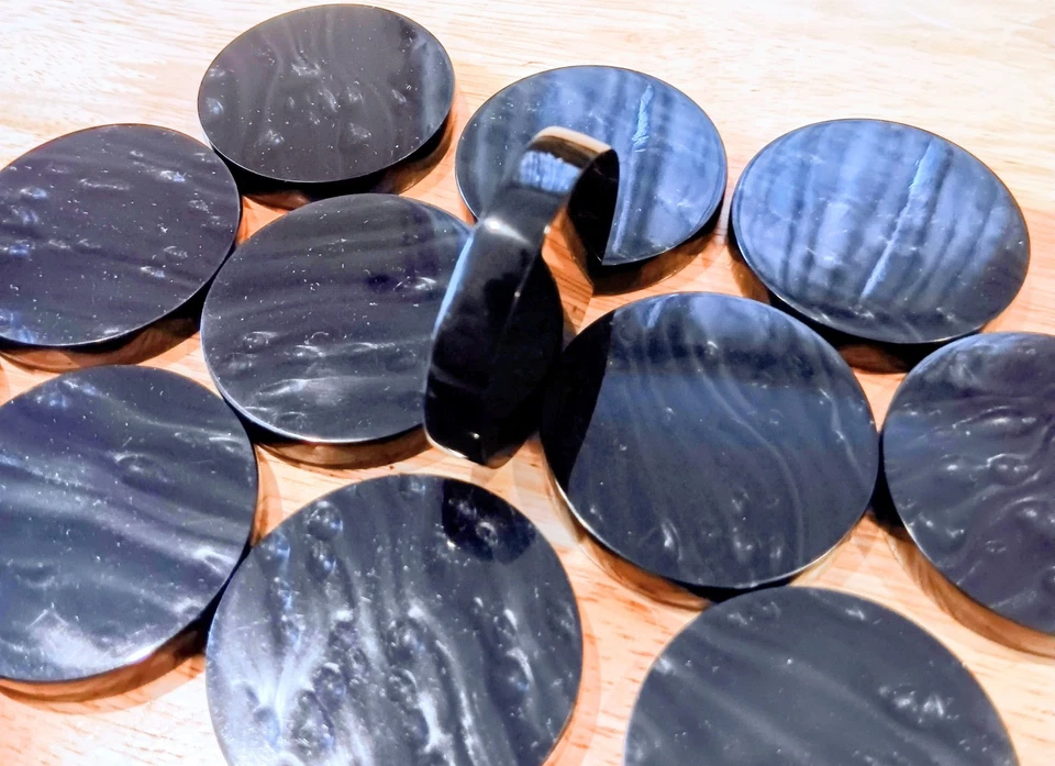 Artistic Rain Drop 大号 1.75 英寸黑色锦标赛级双陆棋跳棋 — 第 3/4 张图片