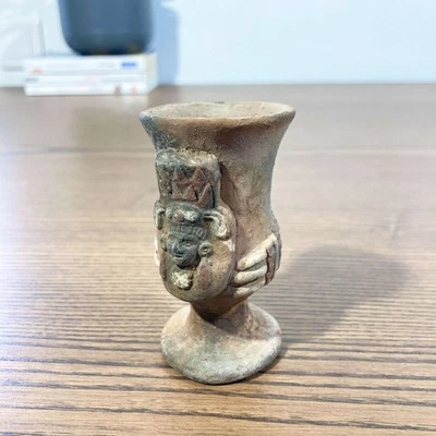 Rare Vase rituel précolombien - Terre cuite circa -900 av. J.-C. Maya Mésoaméric - Photo 1/4
