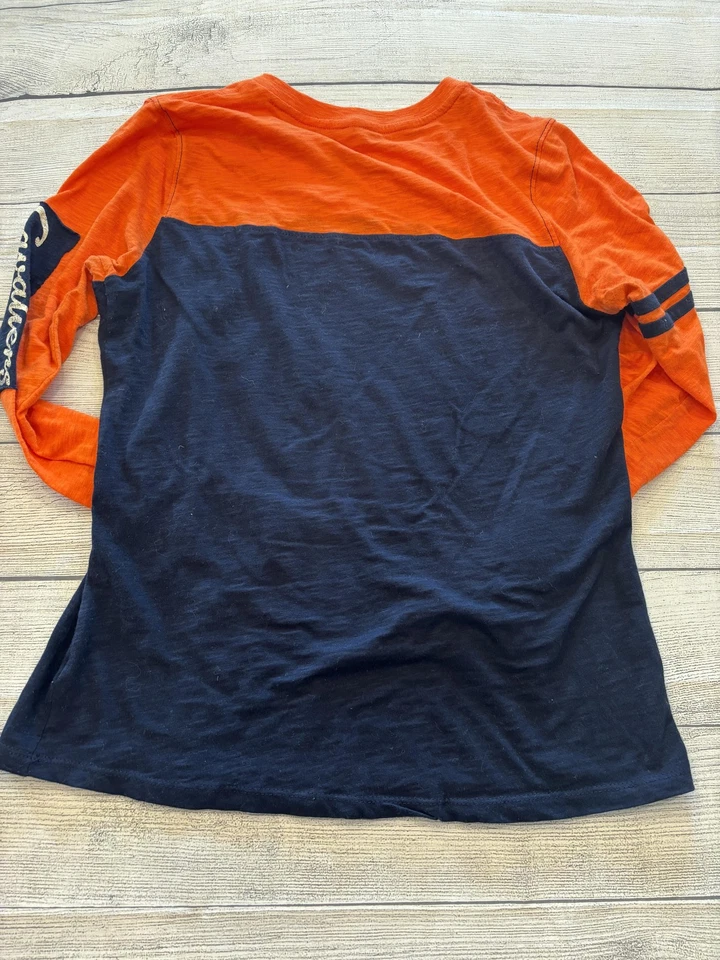 Virginia Cavaliers Shirt Womens Medium Orange Navy Long Sleeve NCAA V-Neck - Image 4 of 4
