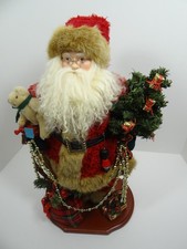Standing Santa Christmas on Wood Base Table Mantel Decor 20" Tall