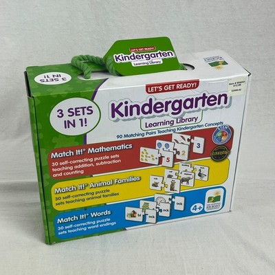 Let's Get Ready Kindergarten Learning Library 3-Sets-In-1 Math Animal Words Used
