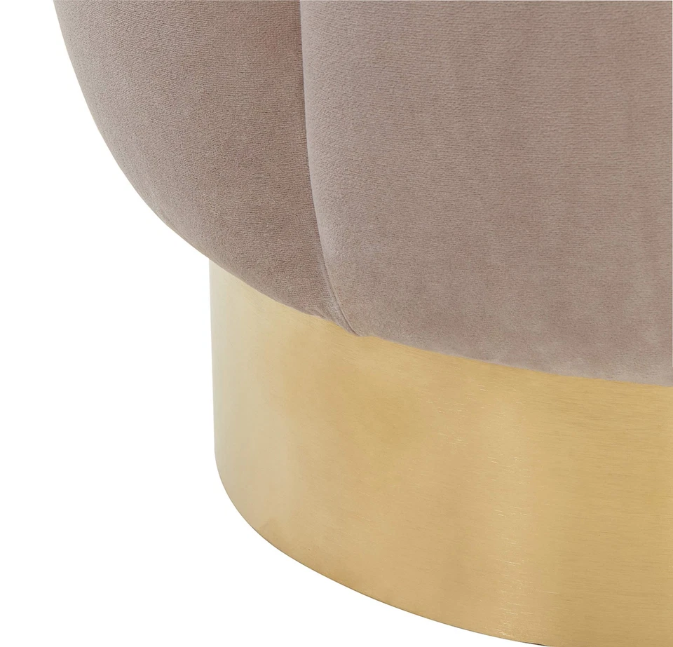 Коллекция Couture Maxine Pale Taupe Velvet and Gold Channel Tufted Османская - Изображение 4 из 4