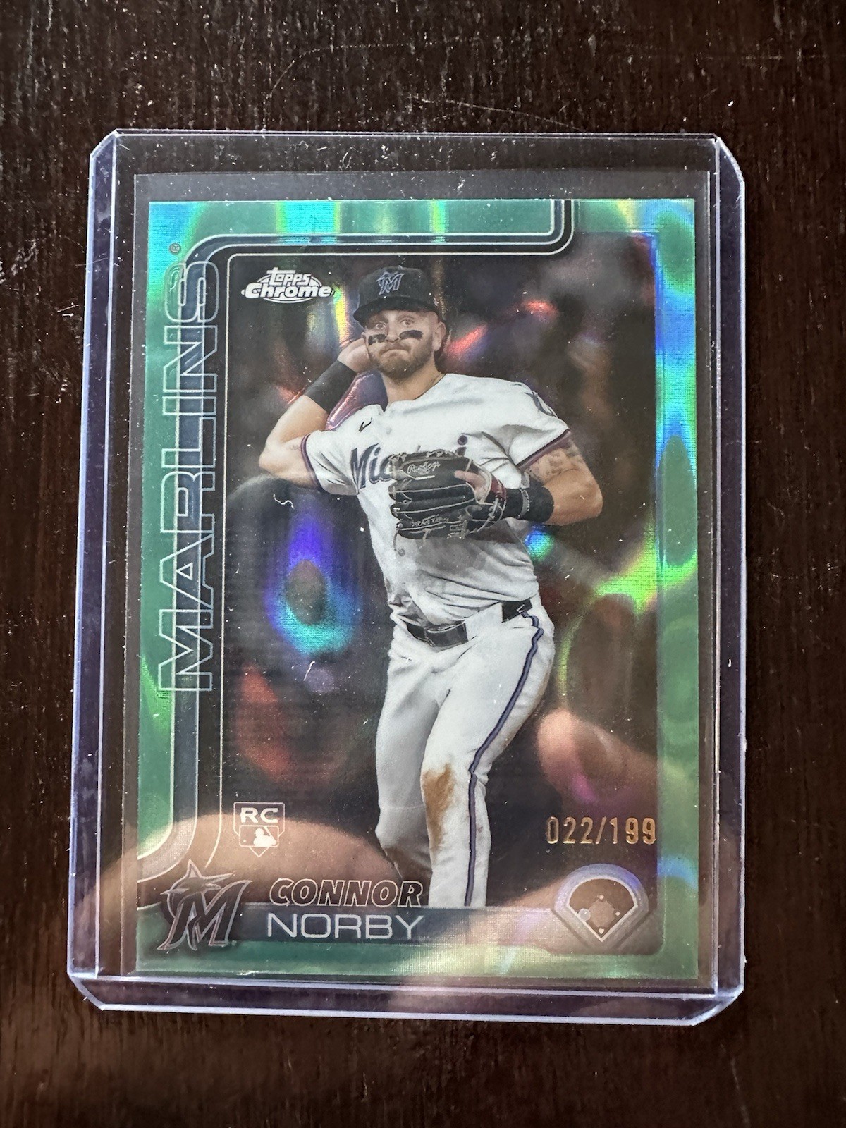 2025 Topps Chrome Connor Norby Aqua Lava Refractor 22/199 Rookie RC