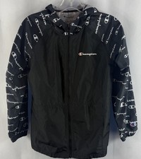 Champion Big Boys Color Block Printed Black Rain Coat Size Medium