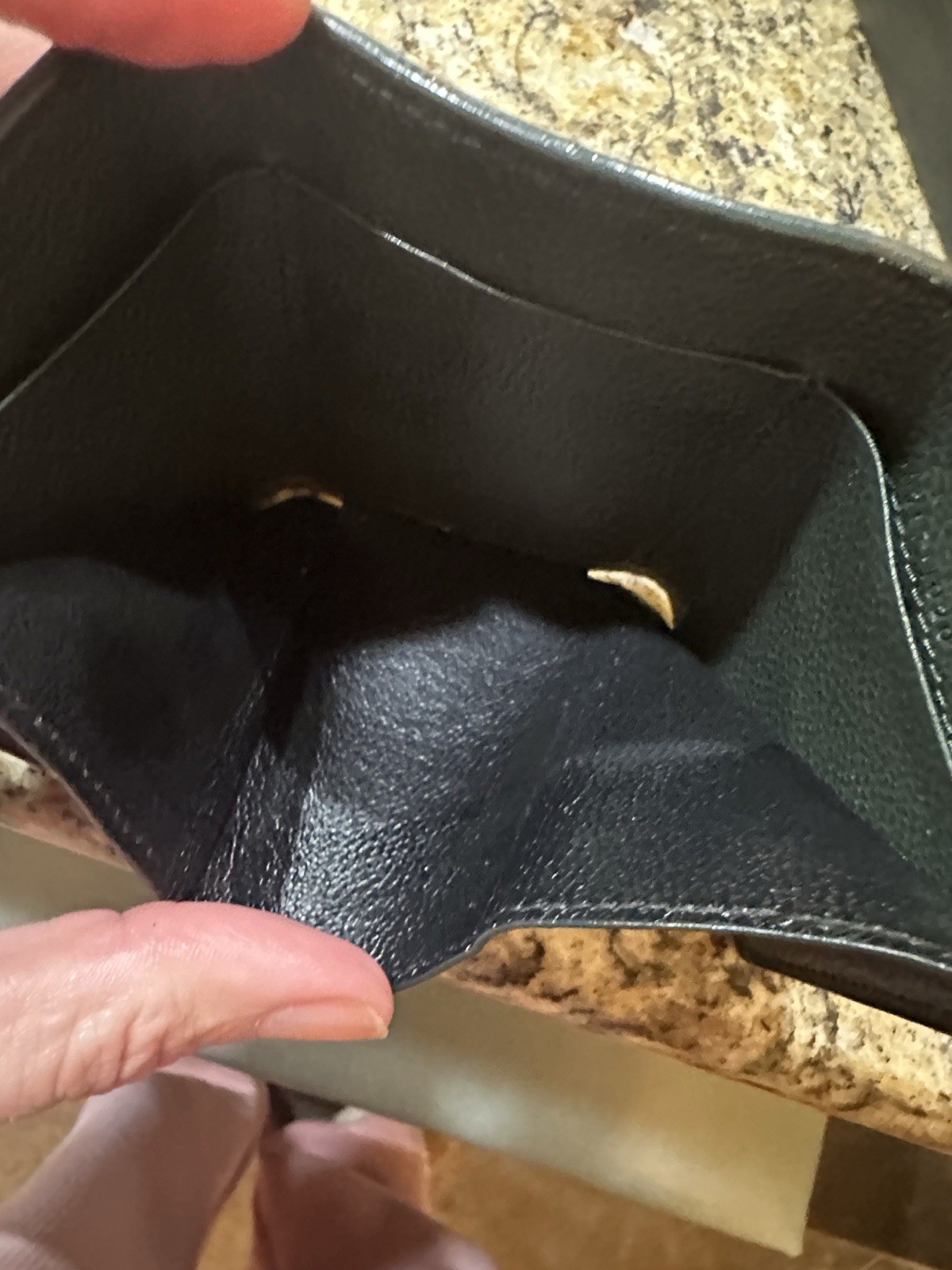 YSL Saint Laurent Dark Green Or Black Compact Wallet with Box - Coin Holder