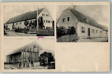13658241 - 8905 Mering Bauernhaus Scheune Bauern Heu-Fuhrwerk Nachporto 1920