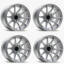 ULTRALITE UL11 15" x 8J ET0 4x100 4x108 SILVER CONCAVE ALLOY WHEELS SET x4 Y3804