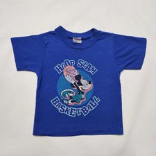 Vintage 90s Mickey Mouse Hoop Slam Basketball Tshirt Disney MadeinUSA Kids 2/3y