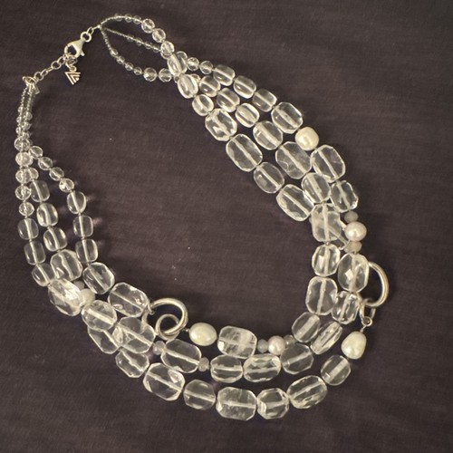 SILPADA WHITE HEAT NECKLACE, PEARL,AGATE, STERLING SILVER