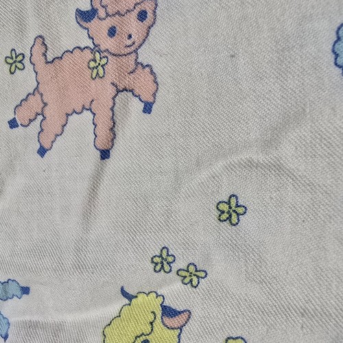 Lenzuolo e coperta culla animali vintage anni 70 agnelli bambino - Foto 9 di 9
