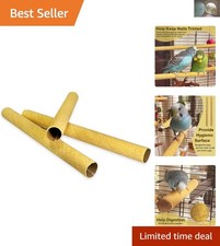 Enhance Your Bird's Health: Large Sanded Perch Covers 3-Pack for Small Birds