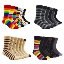 6 Pairs New Hot Fashion Simple Large Size Men Dress Socks High Quality Rainbow S