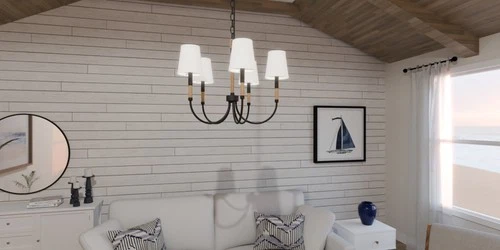 Quoizel BYL5025 Bayside 5 Light 25"W Chandelier - Black - Picture 6 of 7