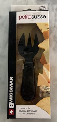 Swissmar Petite Suisse Ceramic Cheese Knife Fork Black Handle New
