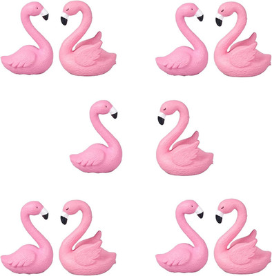 10Pcs Mini Flamingo Miniature Figurines, Cute Flamingo Cake Decorations Easter C
