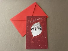 “For The One I Love” Christmas Greeting Card & Red Envelope~5 1/4” X 8 1/4”, New