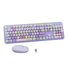 x UBOTIE Colorful Wireless Keyboard and Mouse Combo, Full-Sized Office Keyboa...