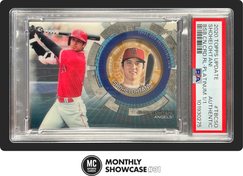 SHOHEI OHTANI PSA AUTH 2020 TOPPS UPDATE BASEBALL COIN CARD RELIC PLATINUM 1/1