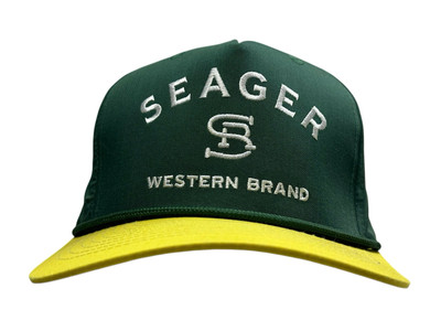 Seager Western Brand The Branded Snapback Rope Hat OSFM Green/Yellow/White 
