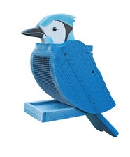 Blue Jay Shaped Wooden Bird Feeder - Amish Made in USA