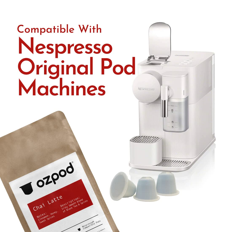 Ozpod Chai Tea Capsules for Nespresso, Premium Pods, 100 Compostable
