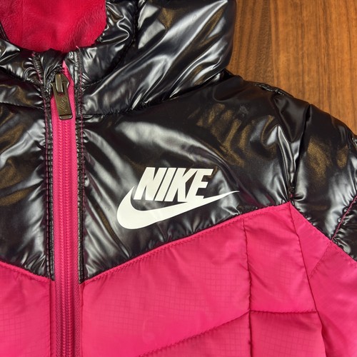 Nike Little Kid Girls Puffer Jacket Size-3 Color-Dark Hyper Pink - Picture 2 of 13