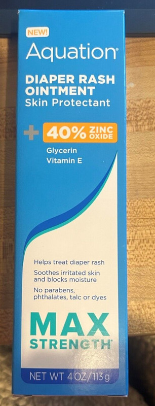 Aquation Diaper Rash Ointment 40% Zinc Oxide Max Strength 4oz New