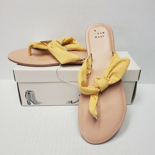 yellow bow flip flops