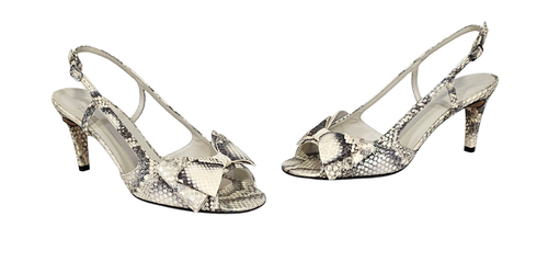 STUART WEITZMAN Womens Silver Snake Embossed Metallic Padded Merinda Round Toe Buckle Leather Dress Sandals Shoes M