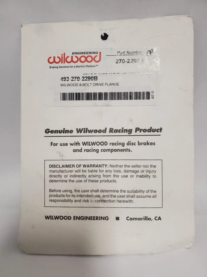 WILWOOD 8-BOLT DRIVE FLANGE 493-270-2290B - Image 3 of 4
