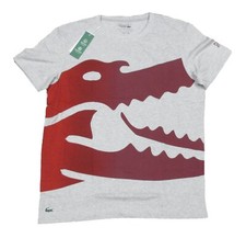 Lacoste Sport Men's Grey Chine Novak Djokovic Croco Organic Cotton T-shirt