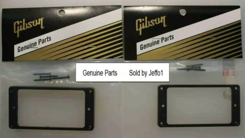 GIBSON® Black Pickup Ring Set Les Paul SG ES Humbucker w/screws Authentic