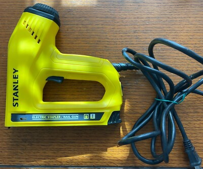#ad Yellow Pre Owned Stanley Electric Stapler Nail Gun TRA700 Tested $16.95