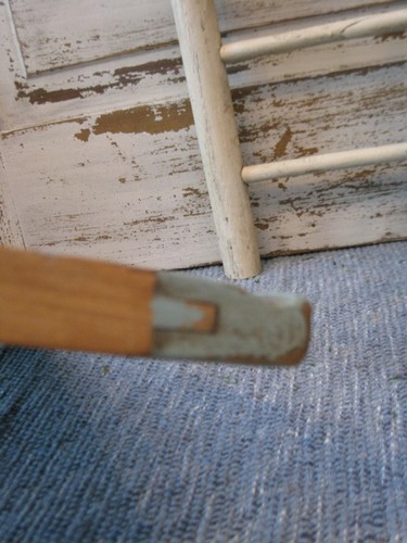 Antique Bread Cutting Board w Bakers Ends Robin's Egg Blue Milk Paint - Picture 6 of 11