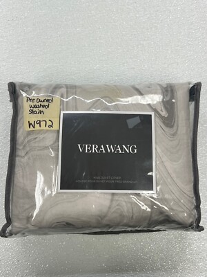 Vera Wang Marbled King Duvet Cover Only Preowned W/defects