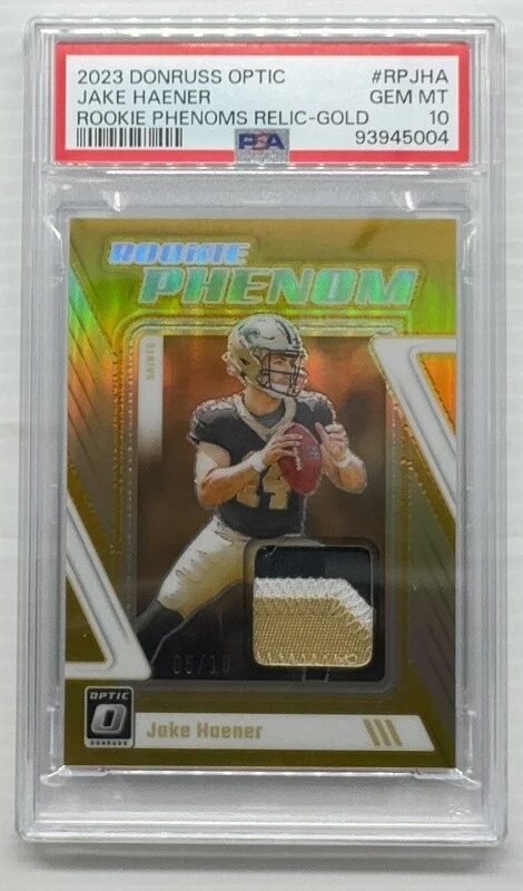 Jake Haener Panini Donruss Optic Rookie Phenoms Relics #RPJHA Gold